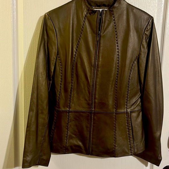 NWOT Bronze soft leather jacket - Coldwater Creek - Size Small - Picture 13 of 13